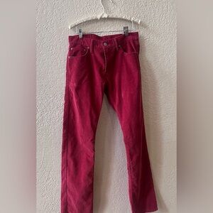 Levi's 514 Corduroy Red Jeans Men 30X32 Retro Black Tab Straight Leg Waist 30”